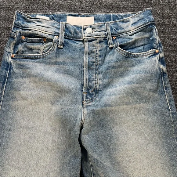 MOTHER Lil’ Tomcat Roller Sneak Jeans I Confess Wash Size 28 Wide Leg Flare - Picture 2 of 11